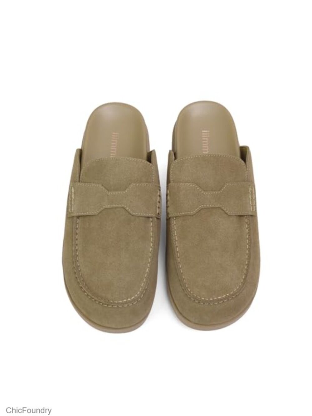 Suede Mule Loafers Slip On Flats Round Toe Comfort Slides